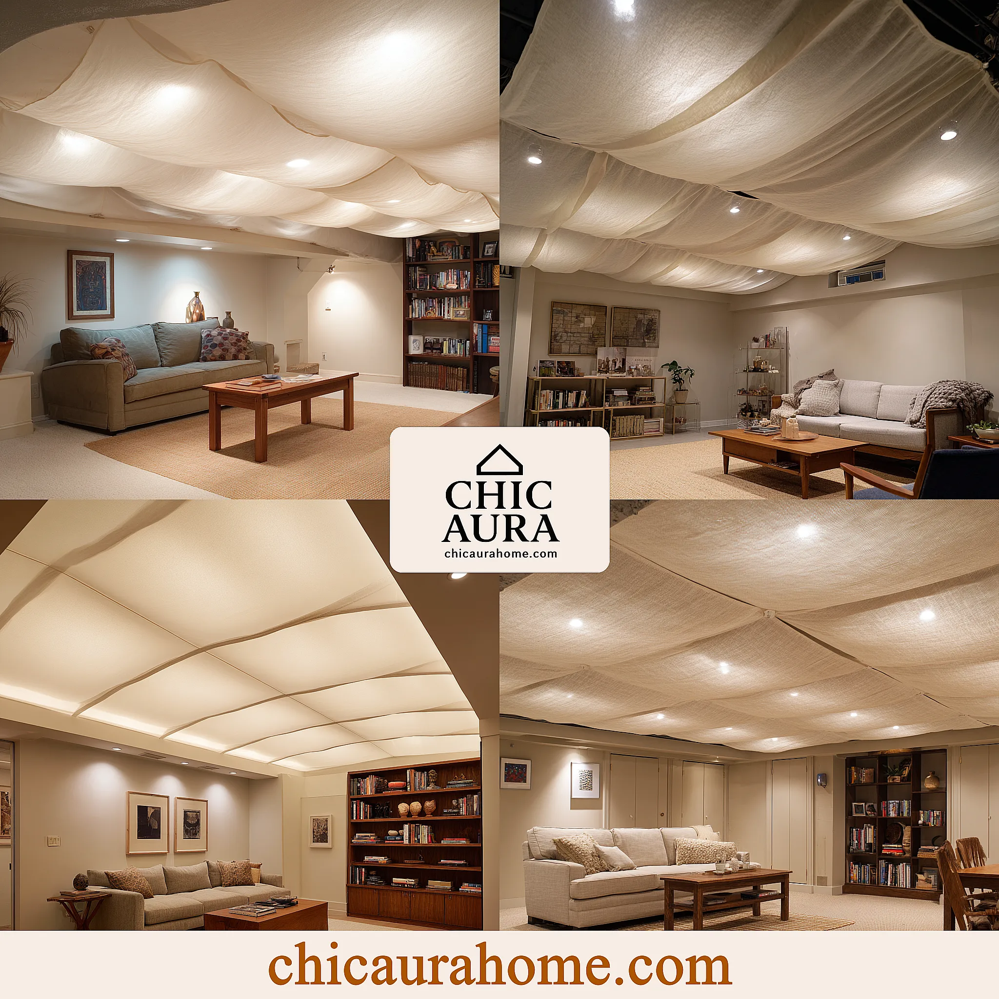 basement ceiling ideas cheap fabric