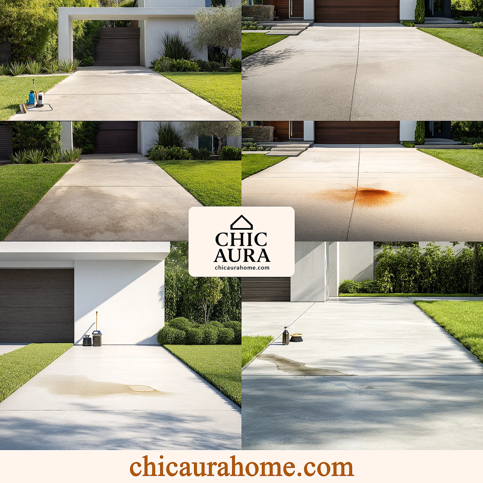 clean concrete driveway