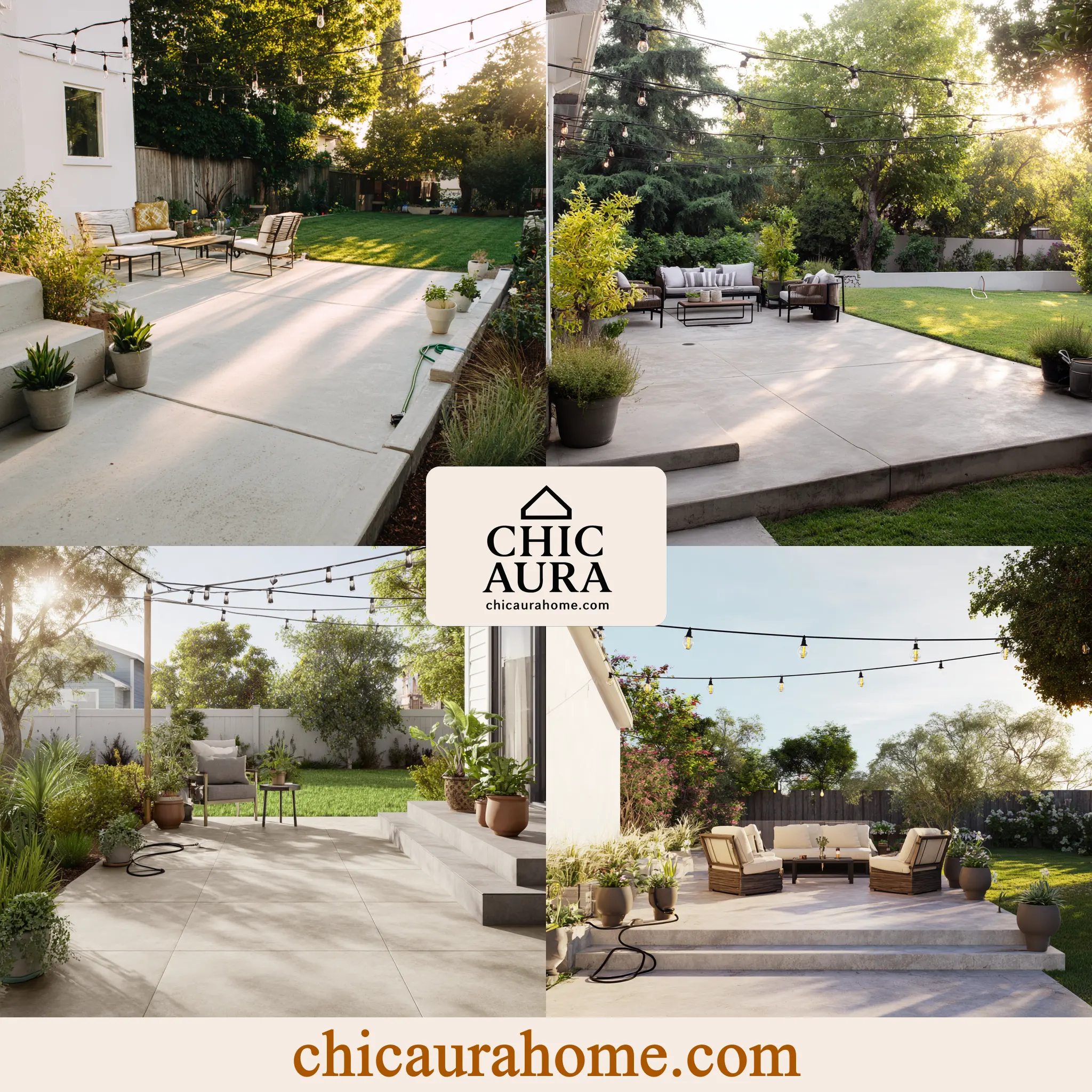 clean concrete patio