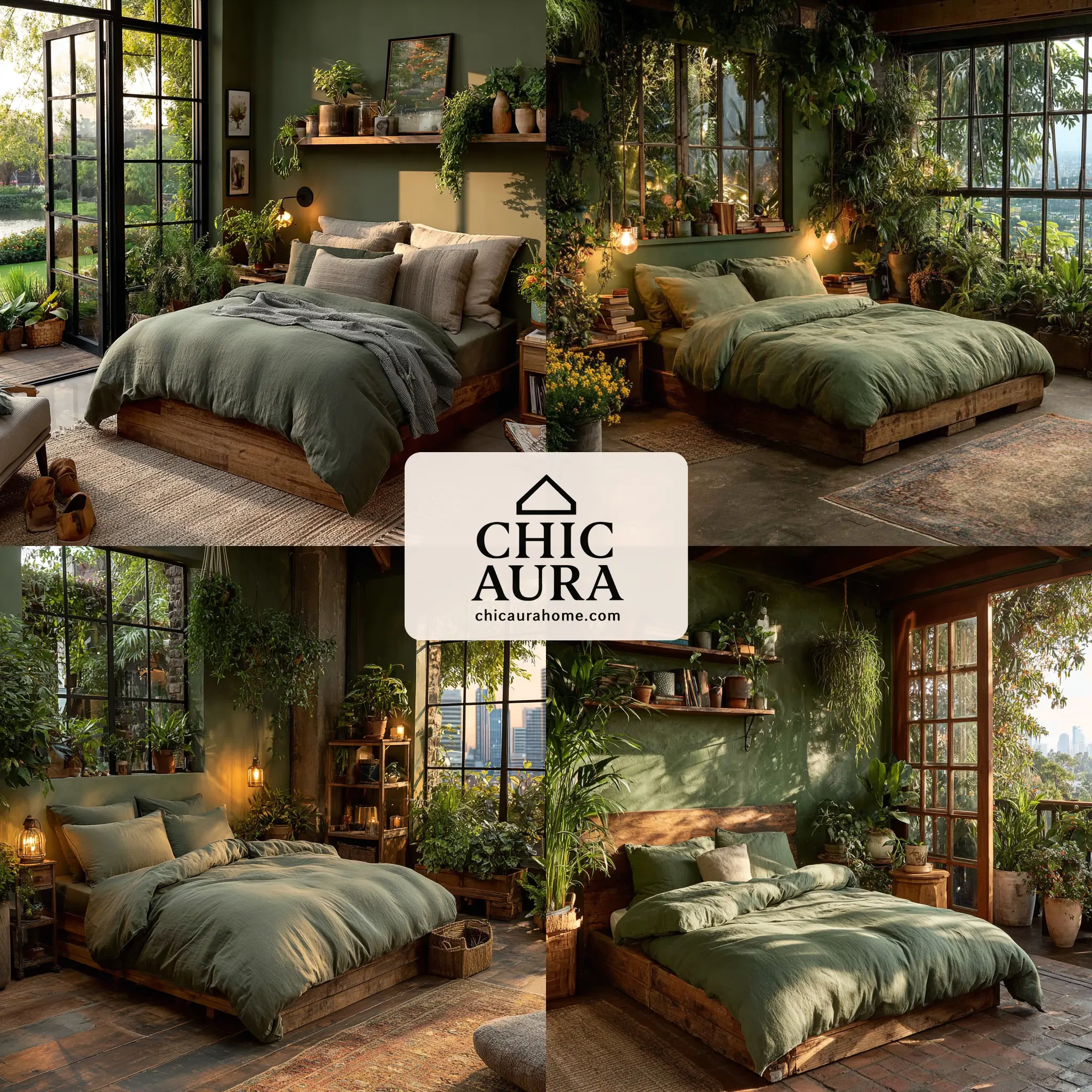cozy bedroom green