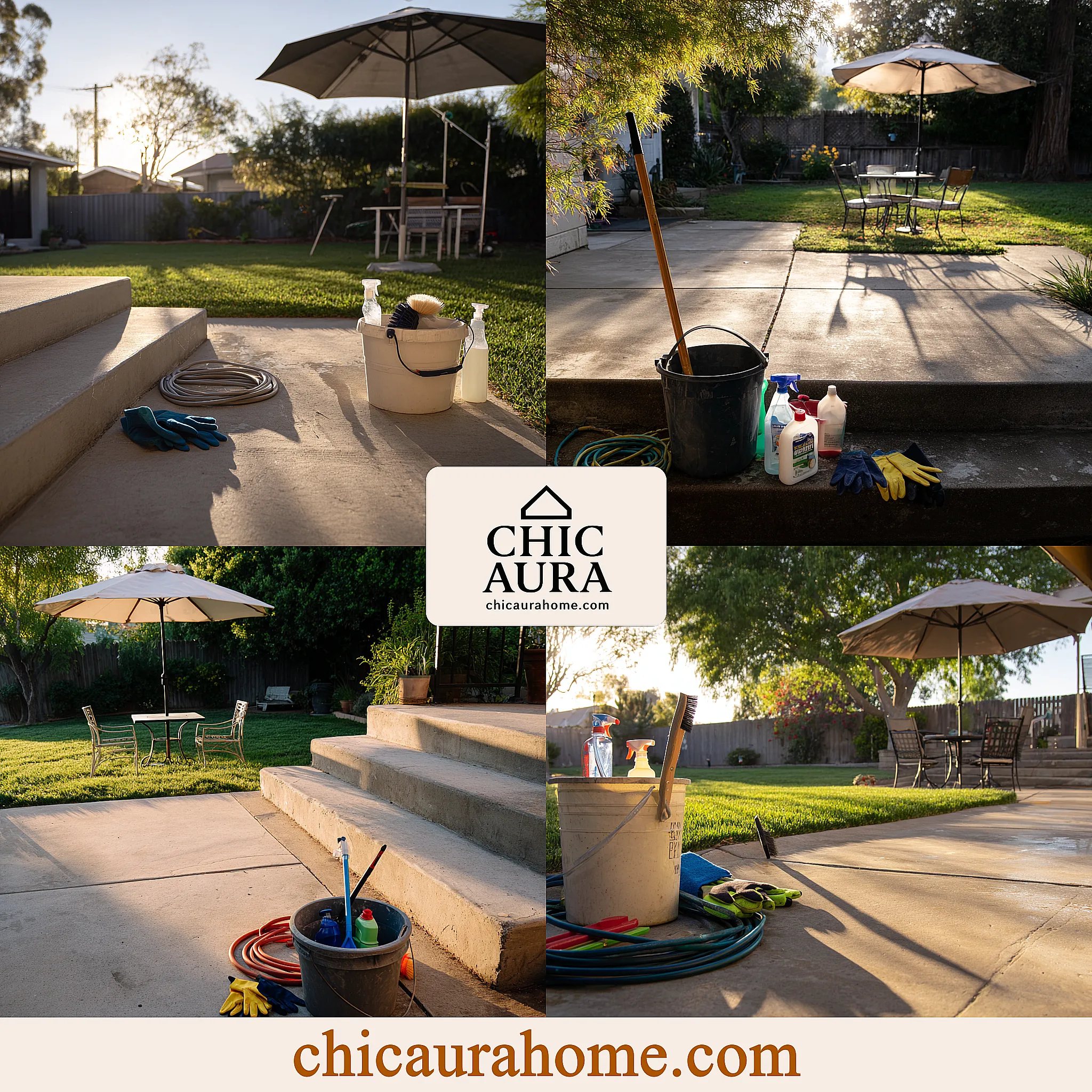 how to clean concrete patio cement