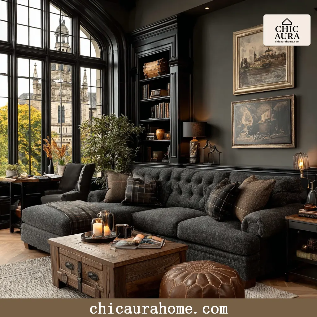 moody neutral living room