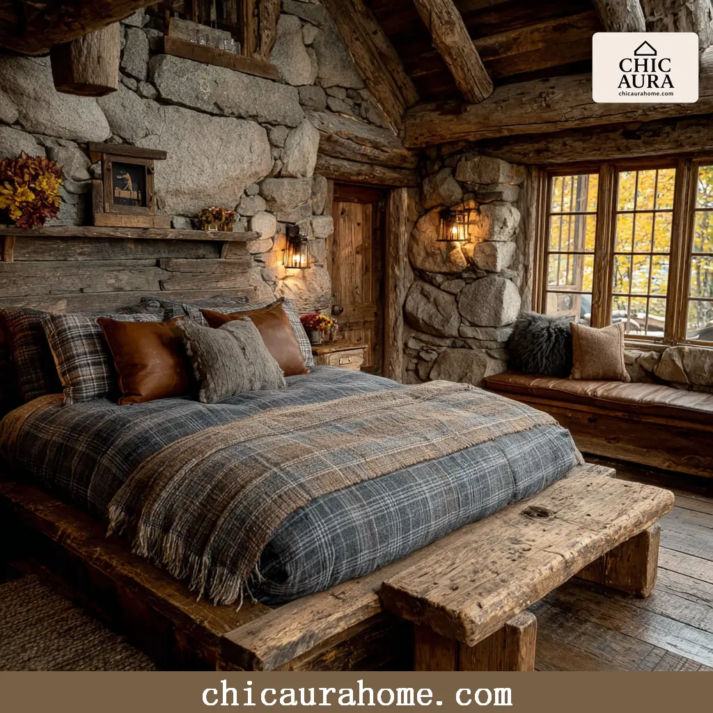 old cabin interior bedroom