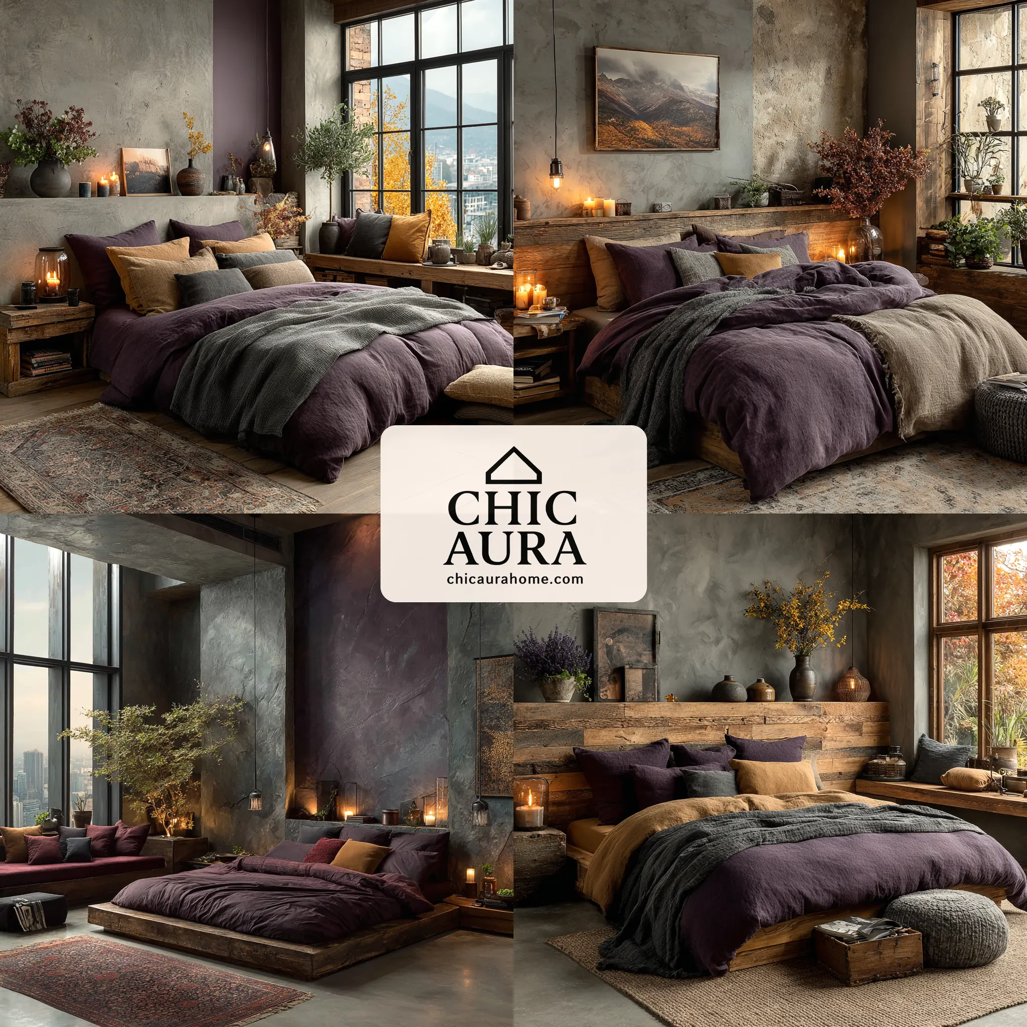 purple earthy bedroom