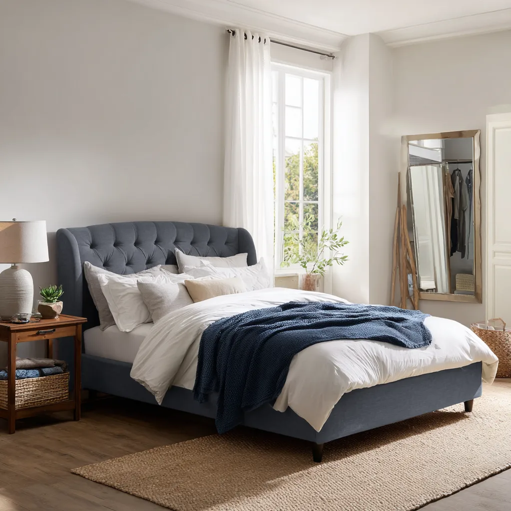 bedroom ideas blue bed