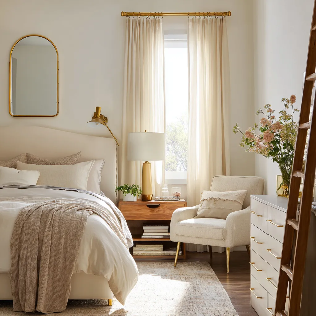 bedroom ideas cream and gold
