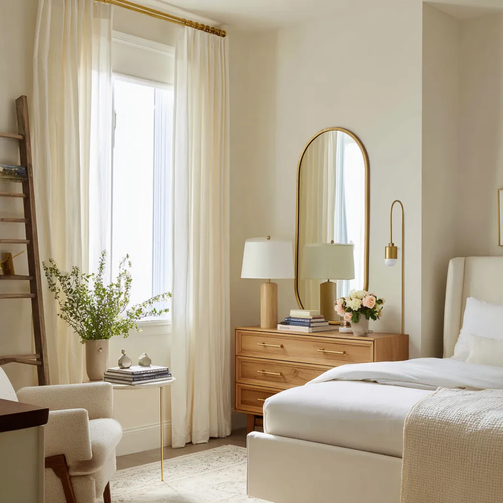 bedroom ideas cream and gold