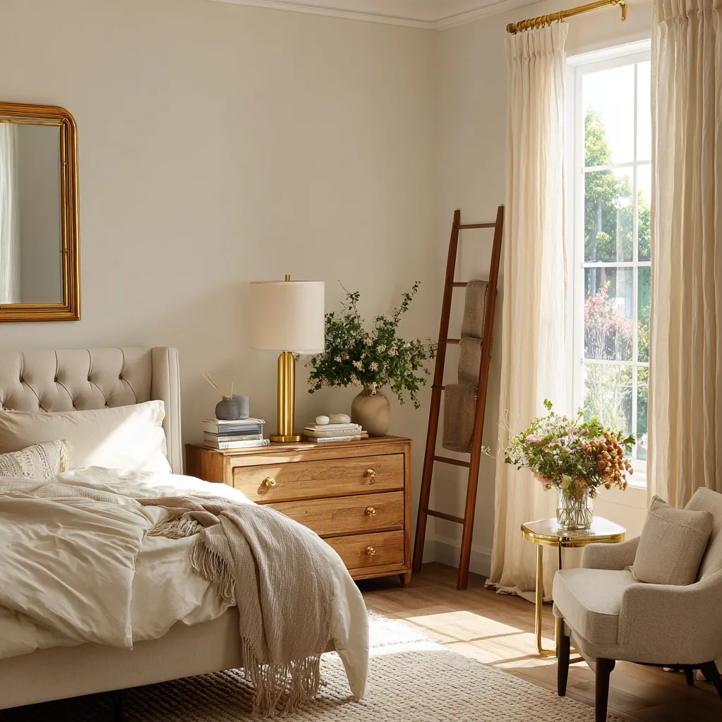 bedroom ideas cream and gold