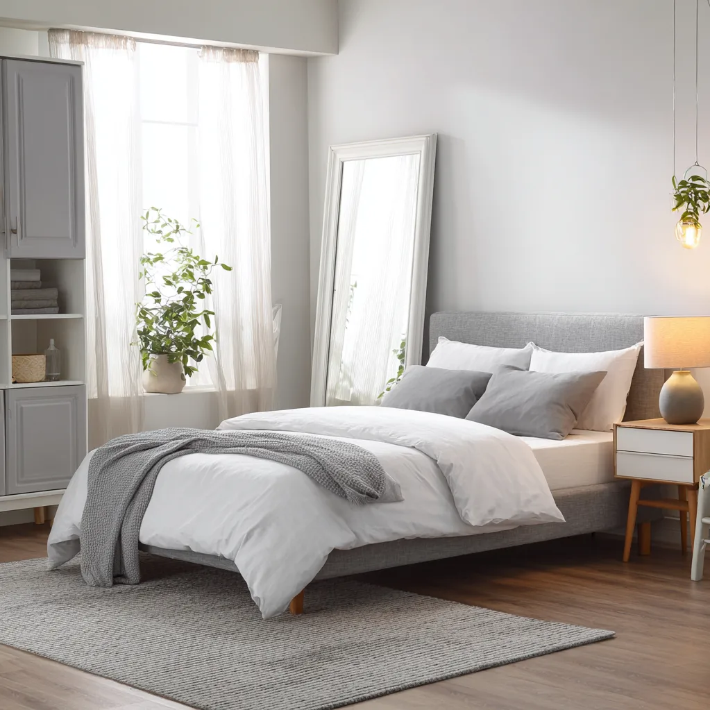 bedroom ideas gray and white