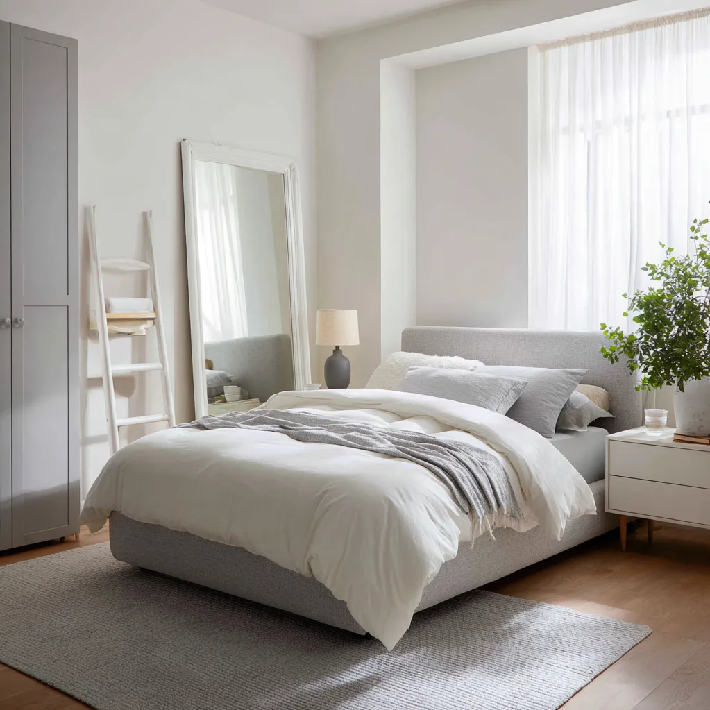 bedroom ideas gray and white