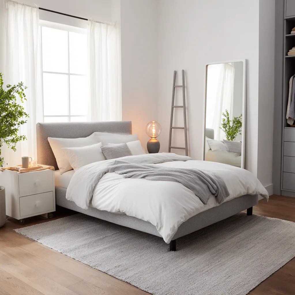 bedroom ideas gray and white