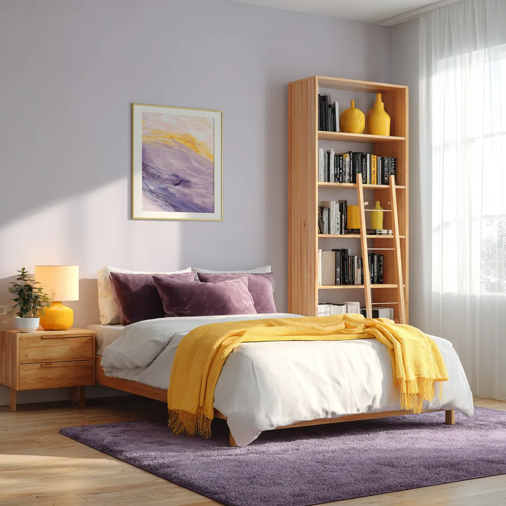 bedroom ideas purple and yellow