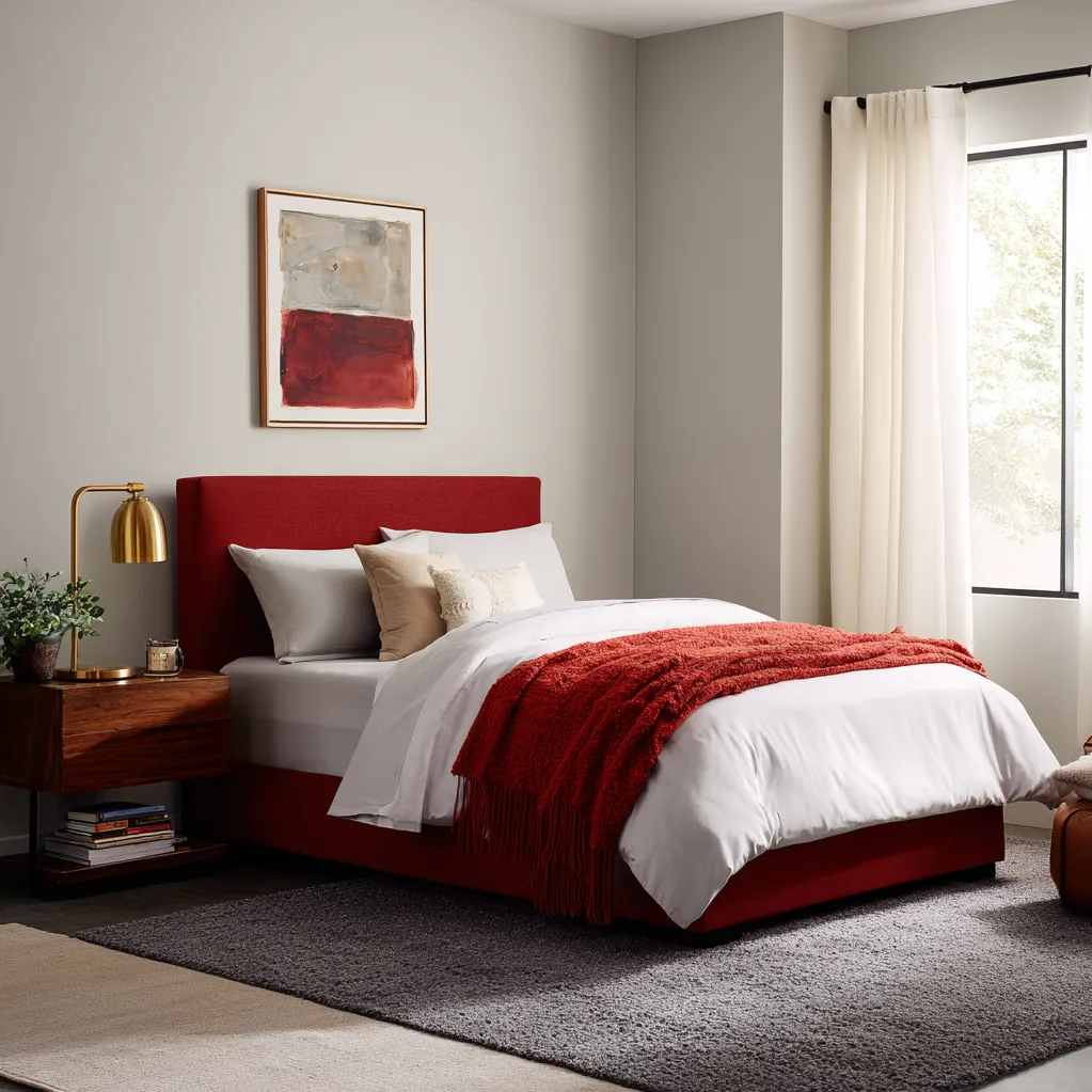 bedroom ideas red bed