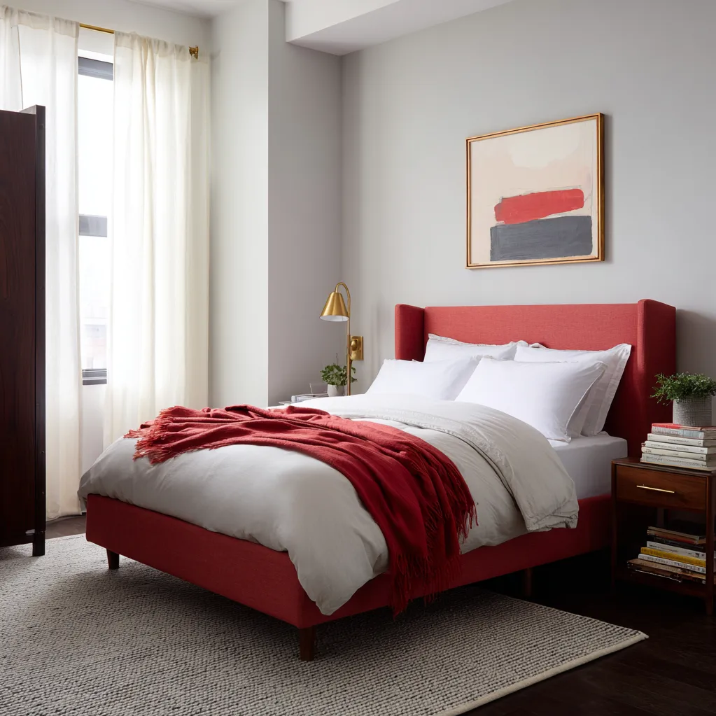 bedroom ideas red bed