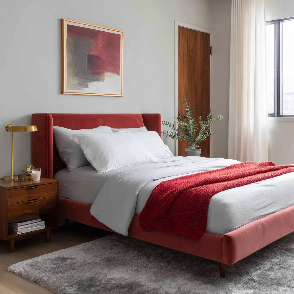 bedroom ideas red bed