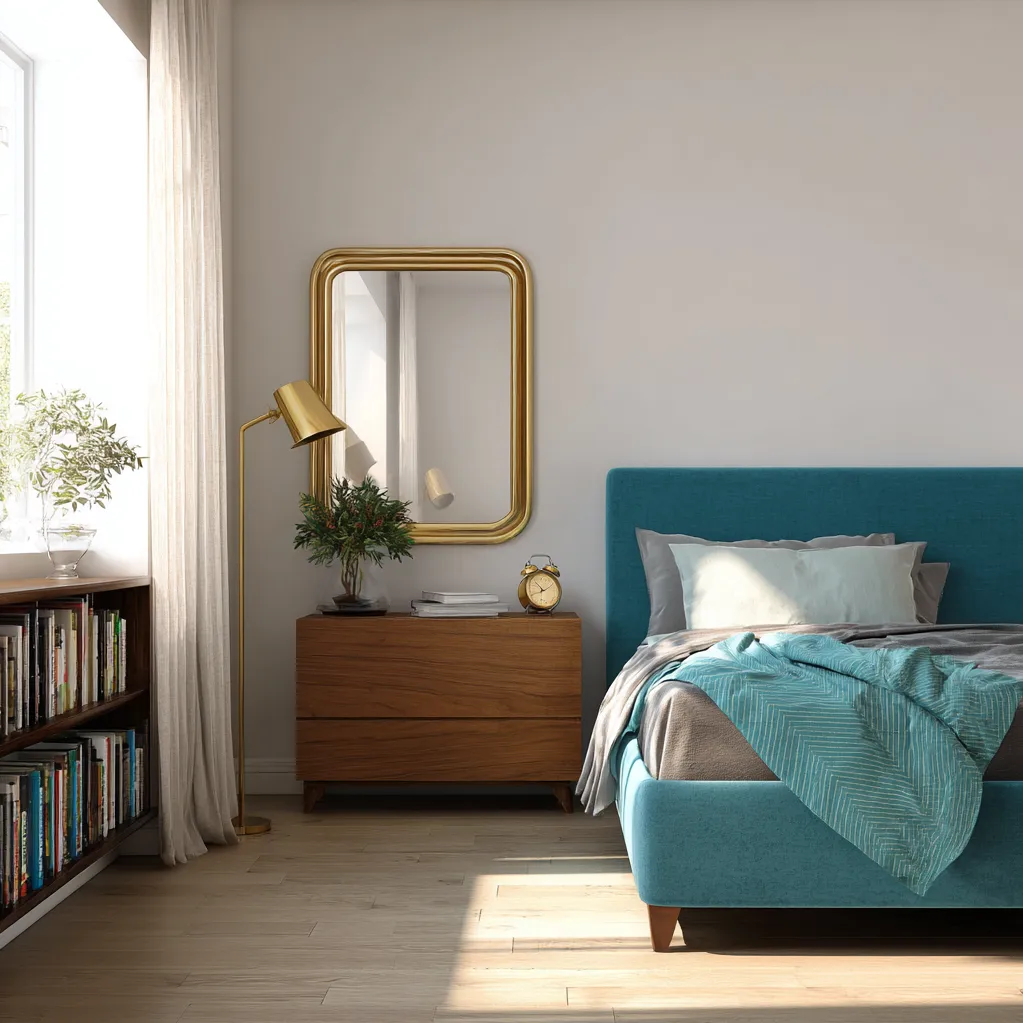 bedroom ideas teal and gold