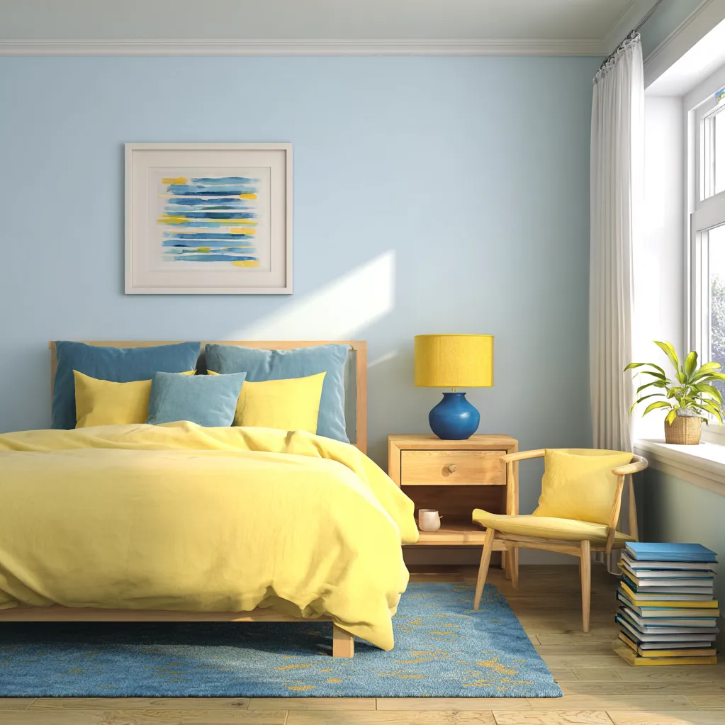 bedroom ideas yellow and blue