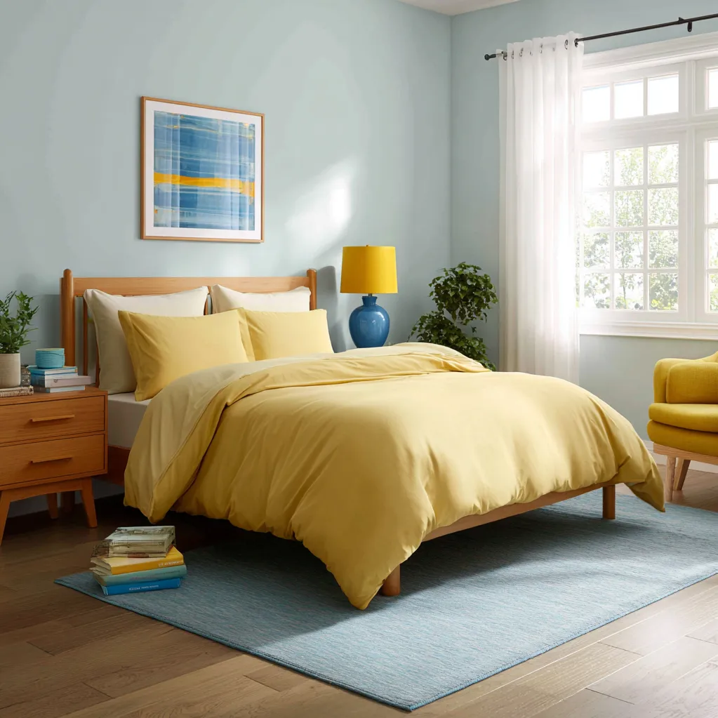 bedroom ideas yellow and blue