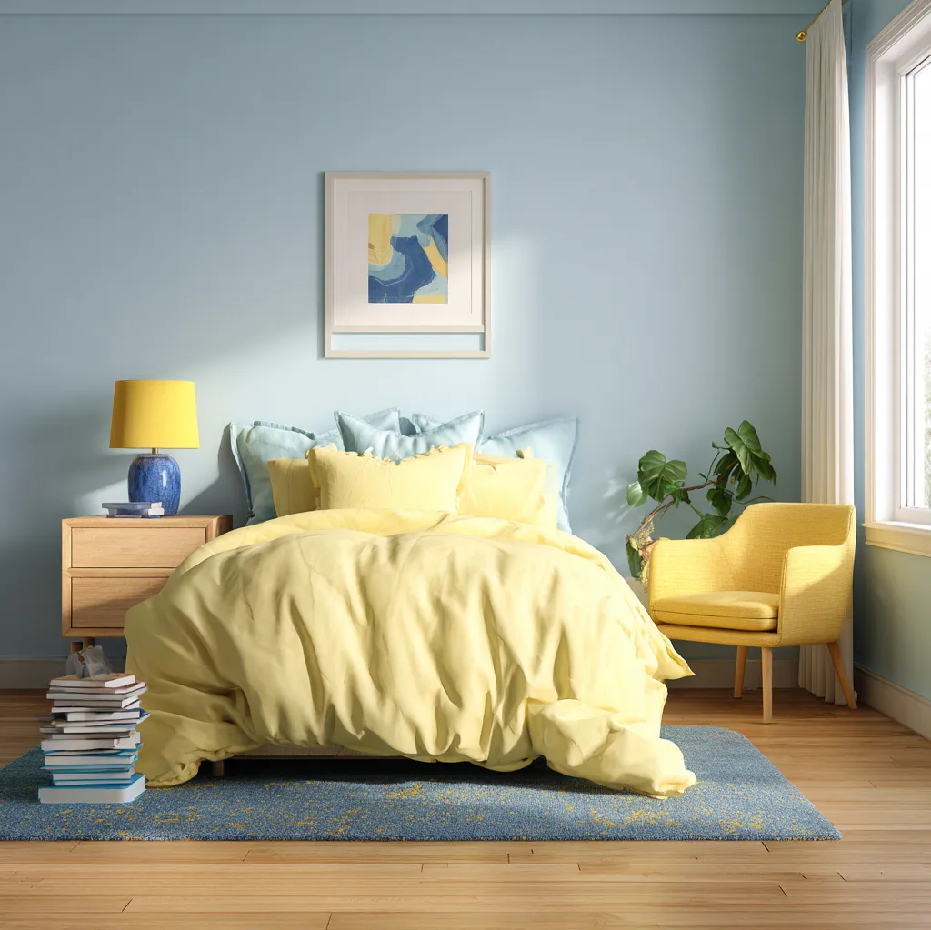 bedroom ideas yellow and blue