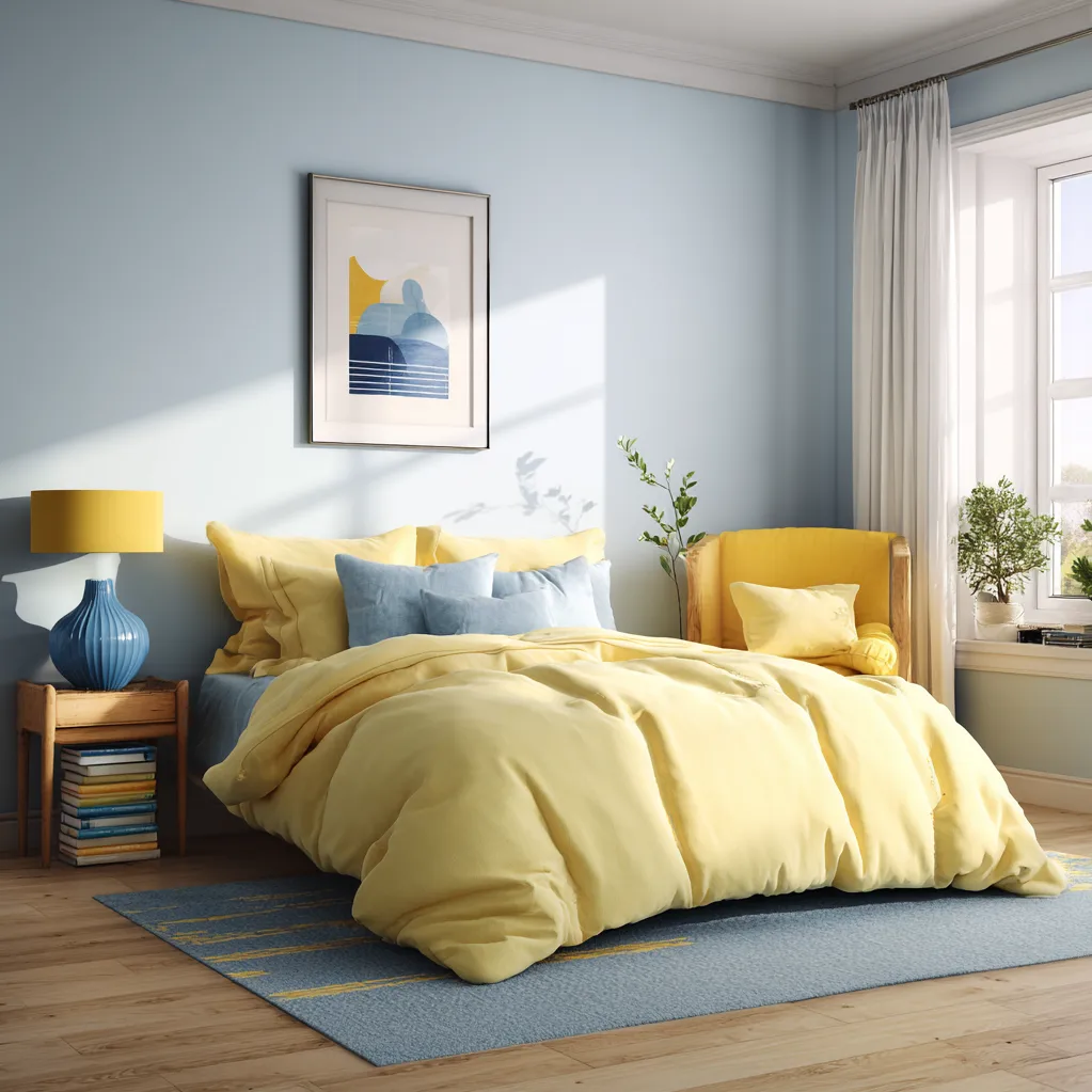 bedroom ideas yellow and blue