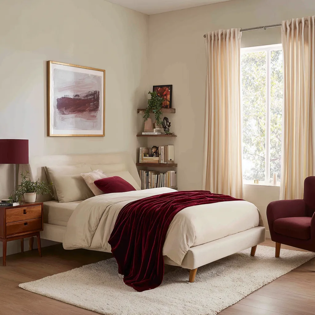burgundy and beige bedroom ideas