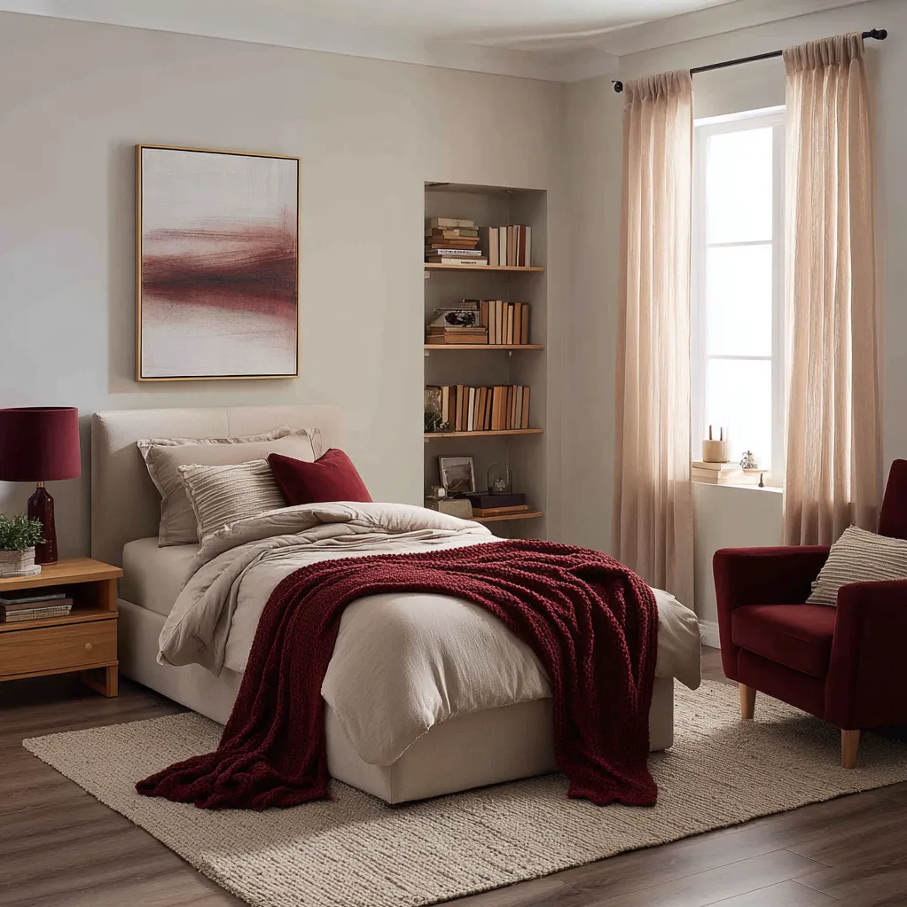 burgundy and beige bedroom ideas