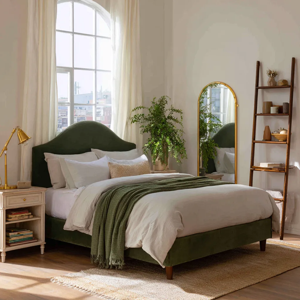 emerald green and ivory bedroom ideas