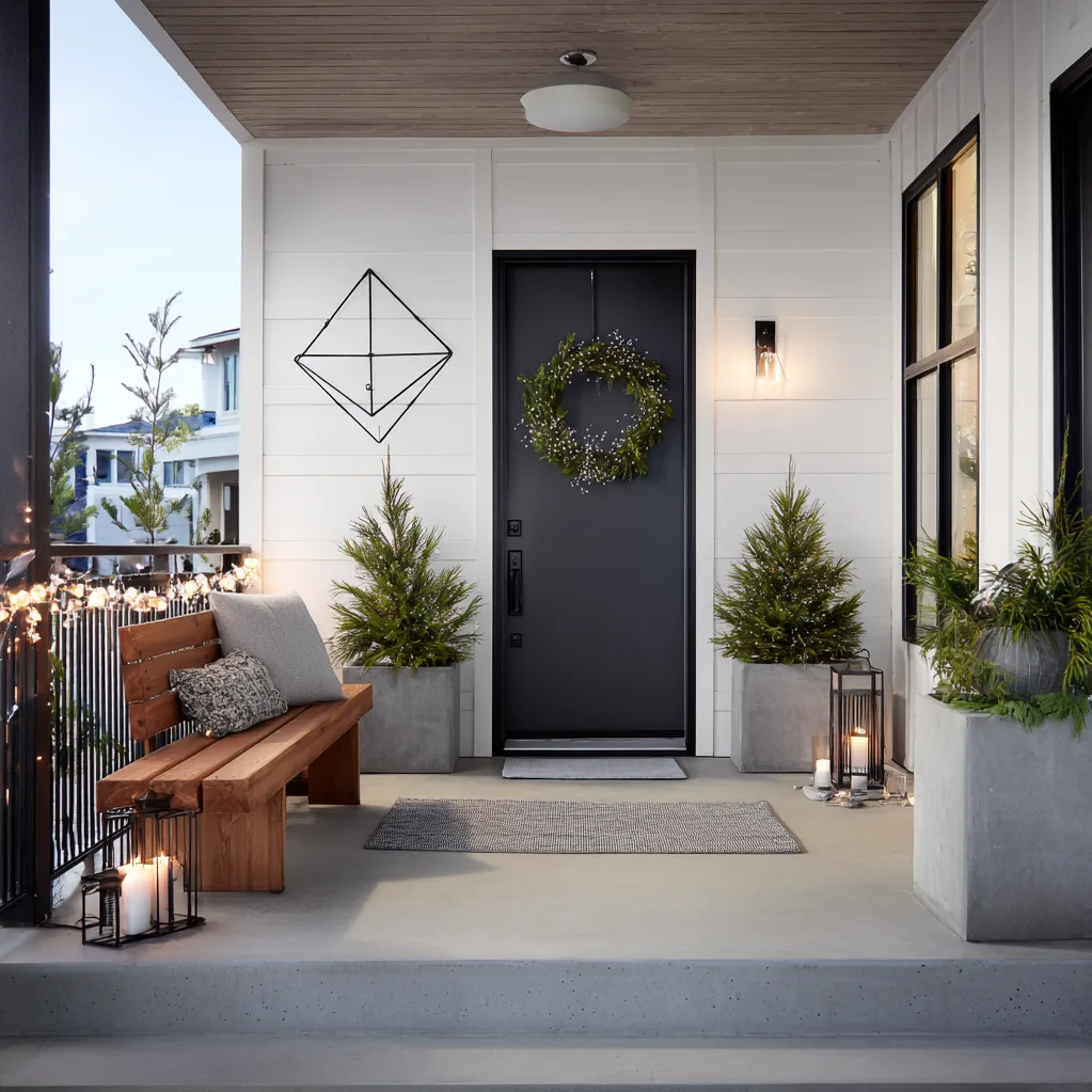 front porch christmas decor ideas modern