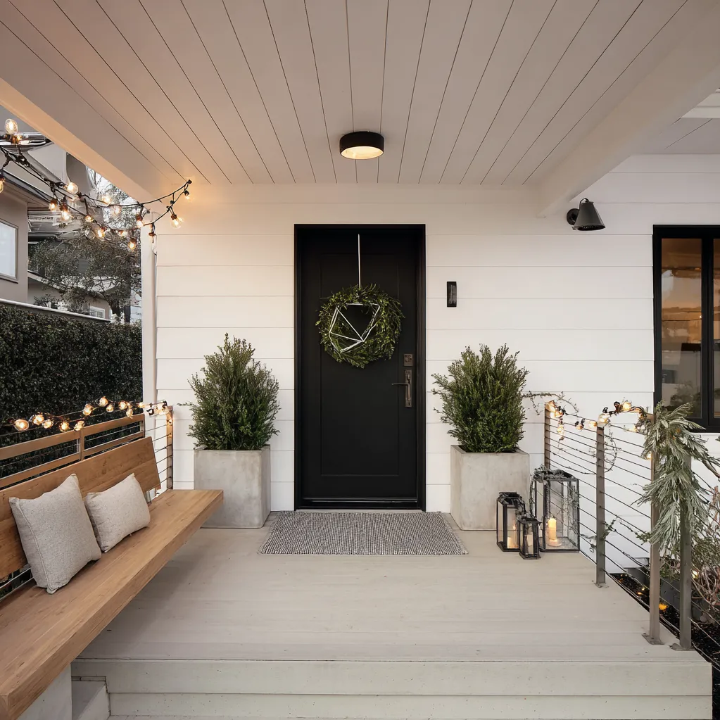 front porch christmas decor ideas modern