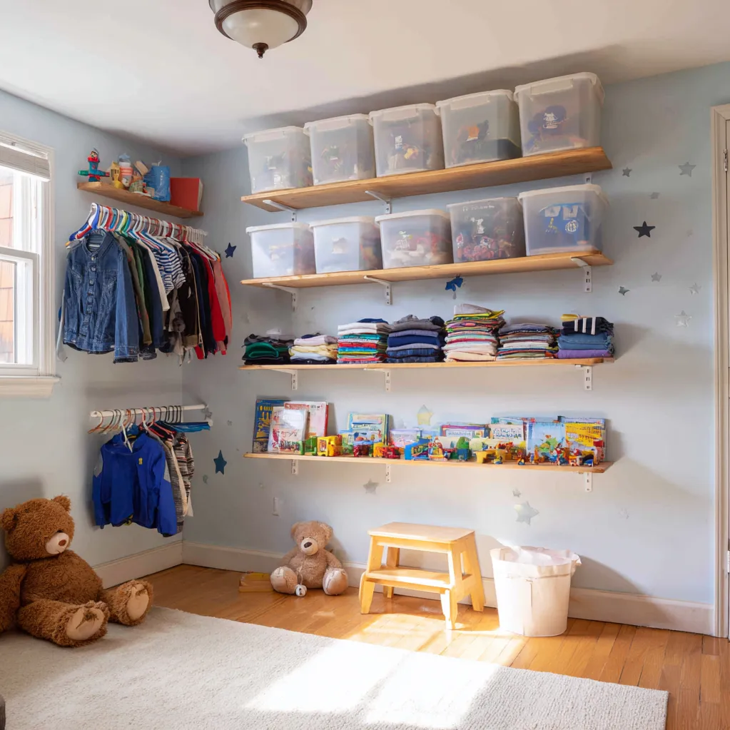 kids closets with shelves