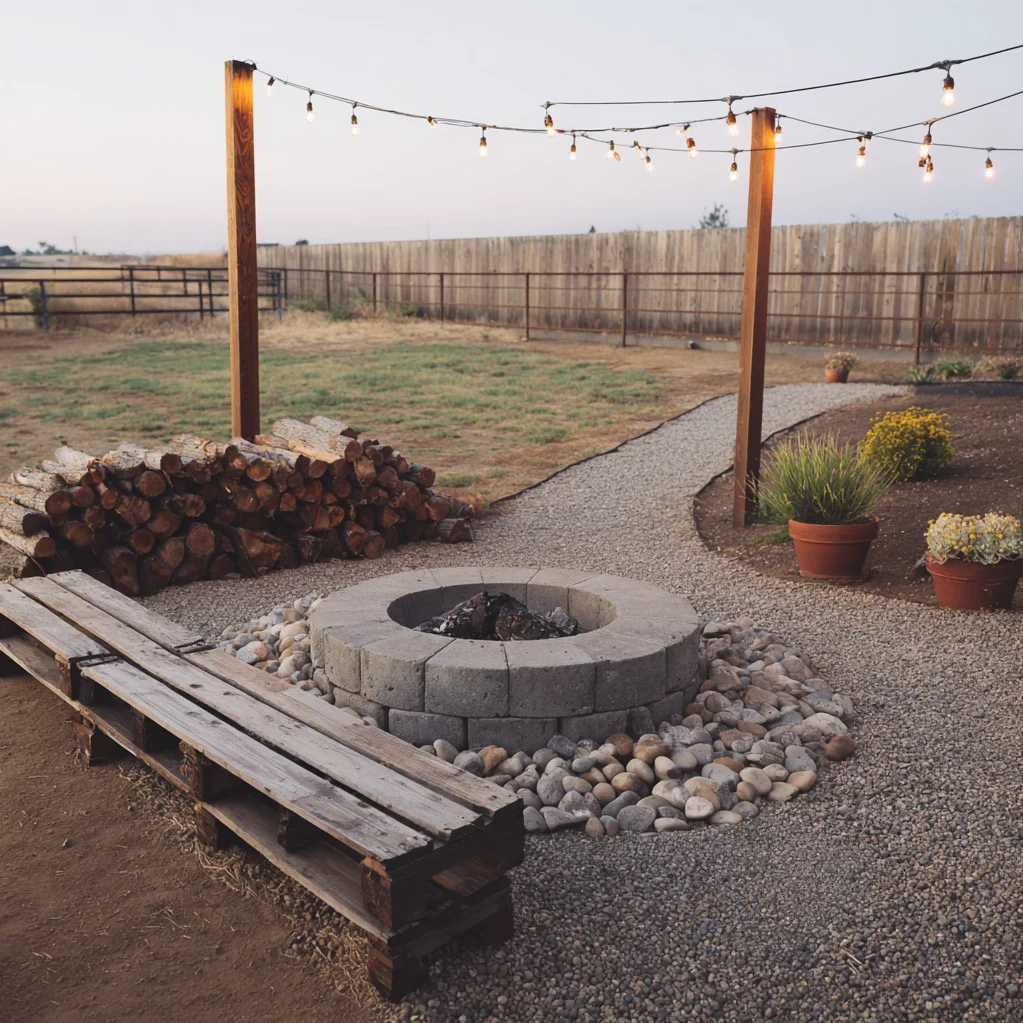 low cost fire pit landscape design ideas