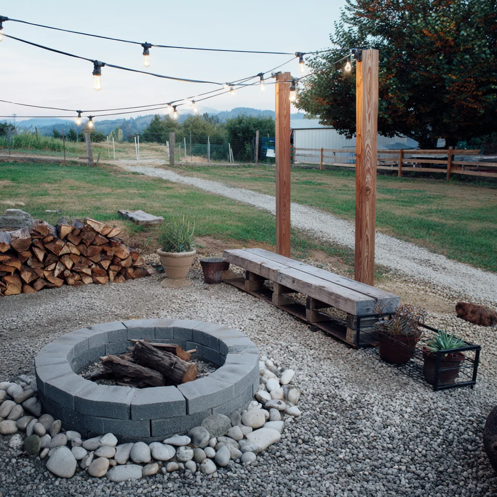 low cost fire pit landscape design ideas