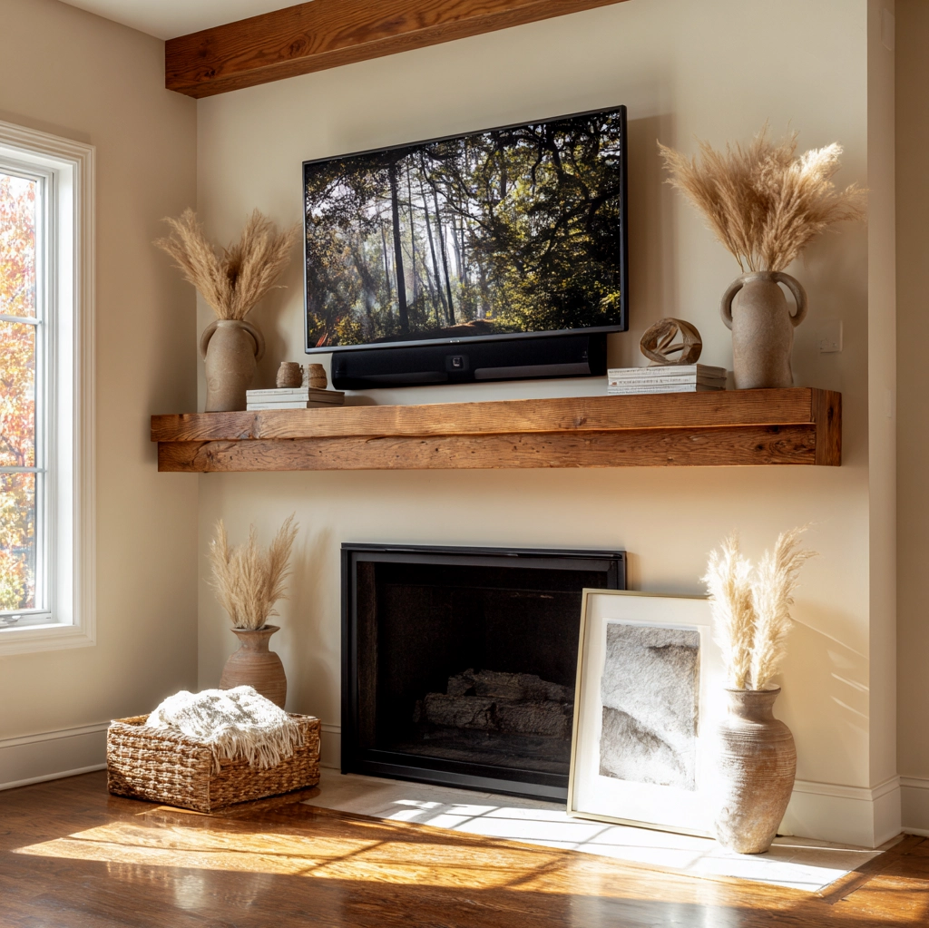 mantle decorating ideas with tv above