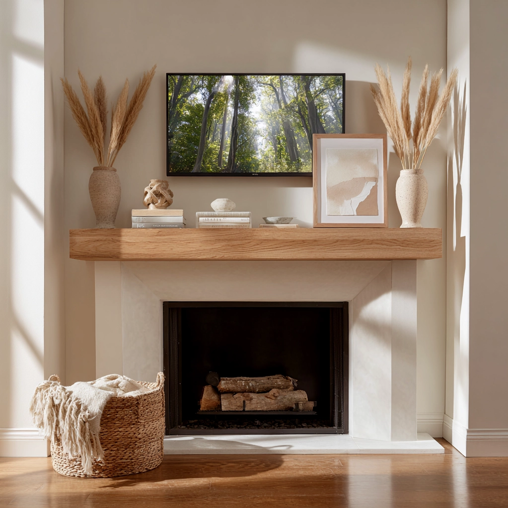 mantle decorating ideas with tv above