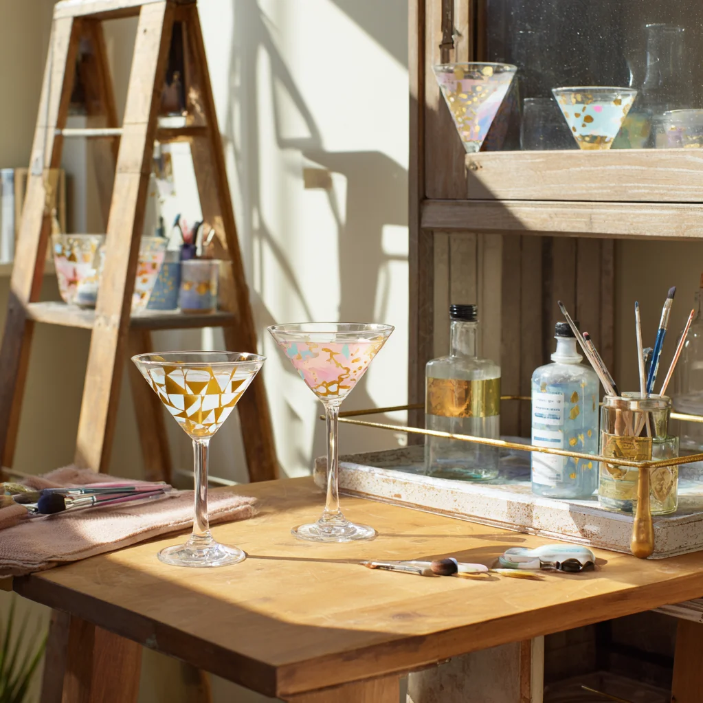 martini glass painting ideas
