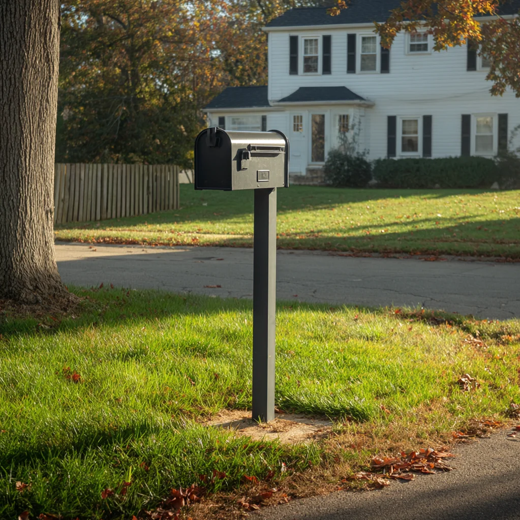 metal mailbox post ideas