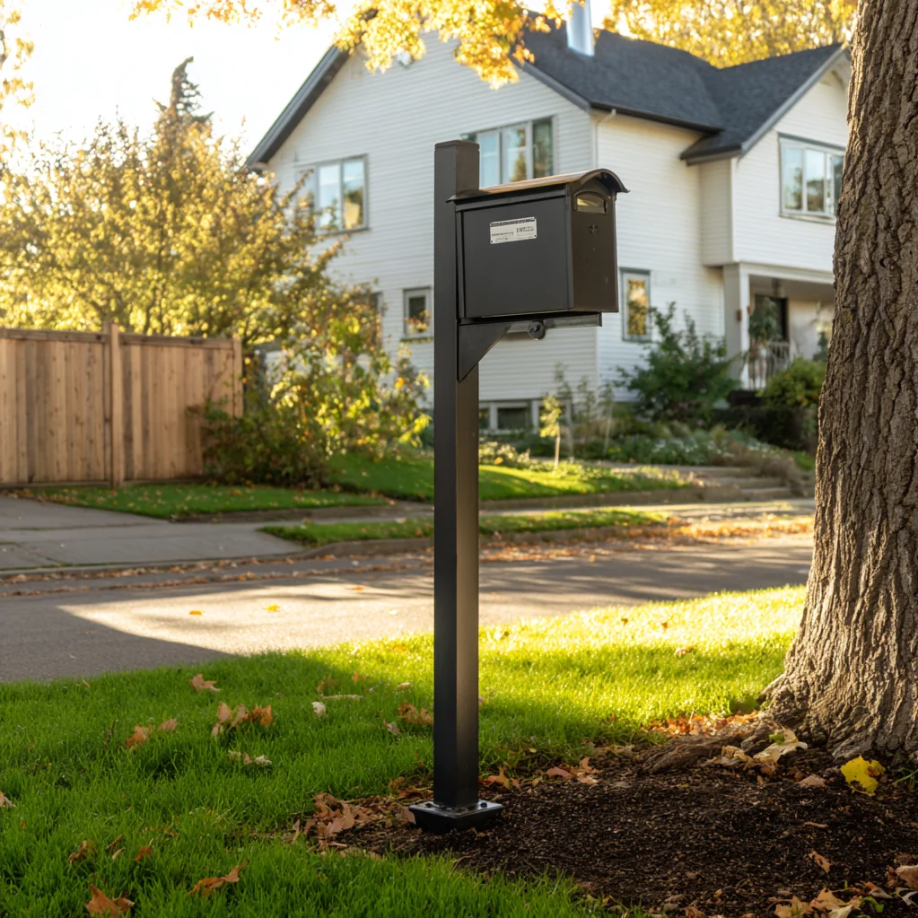 metal mailbox post ideas