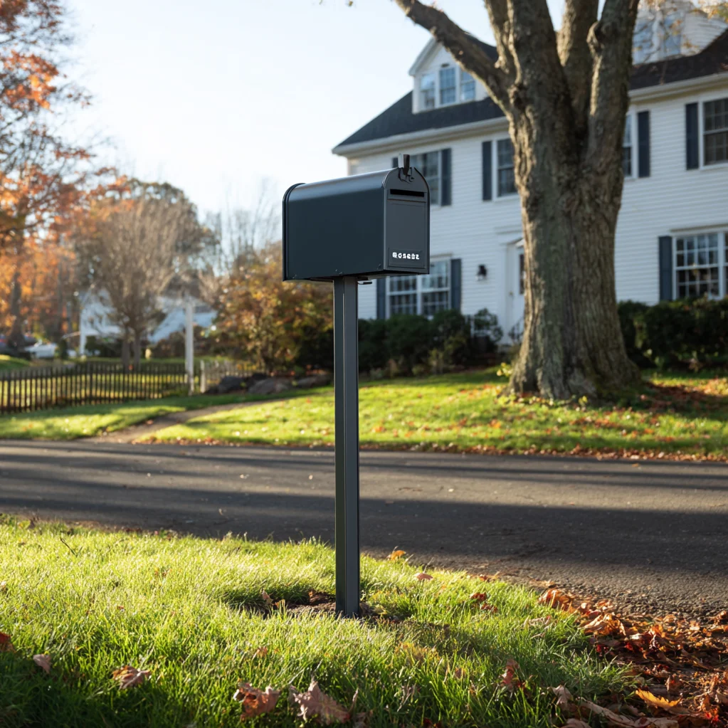 metal mailbox post ideas