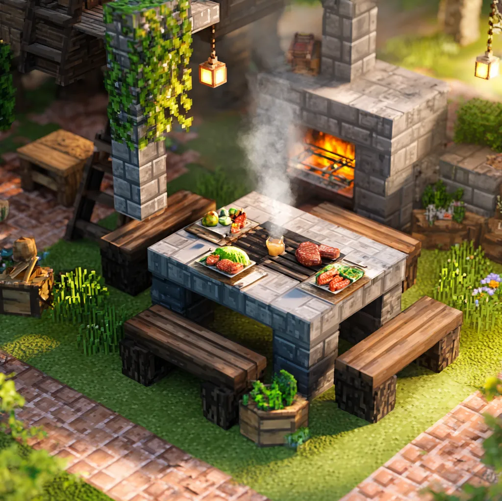 minecraft outdoor bbq ideas