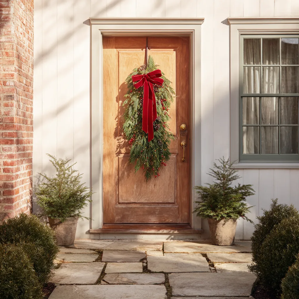 outdoor christmas swag ideas