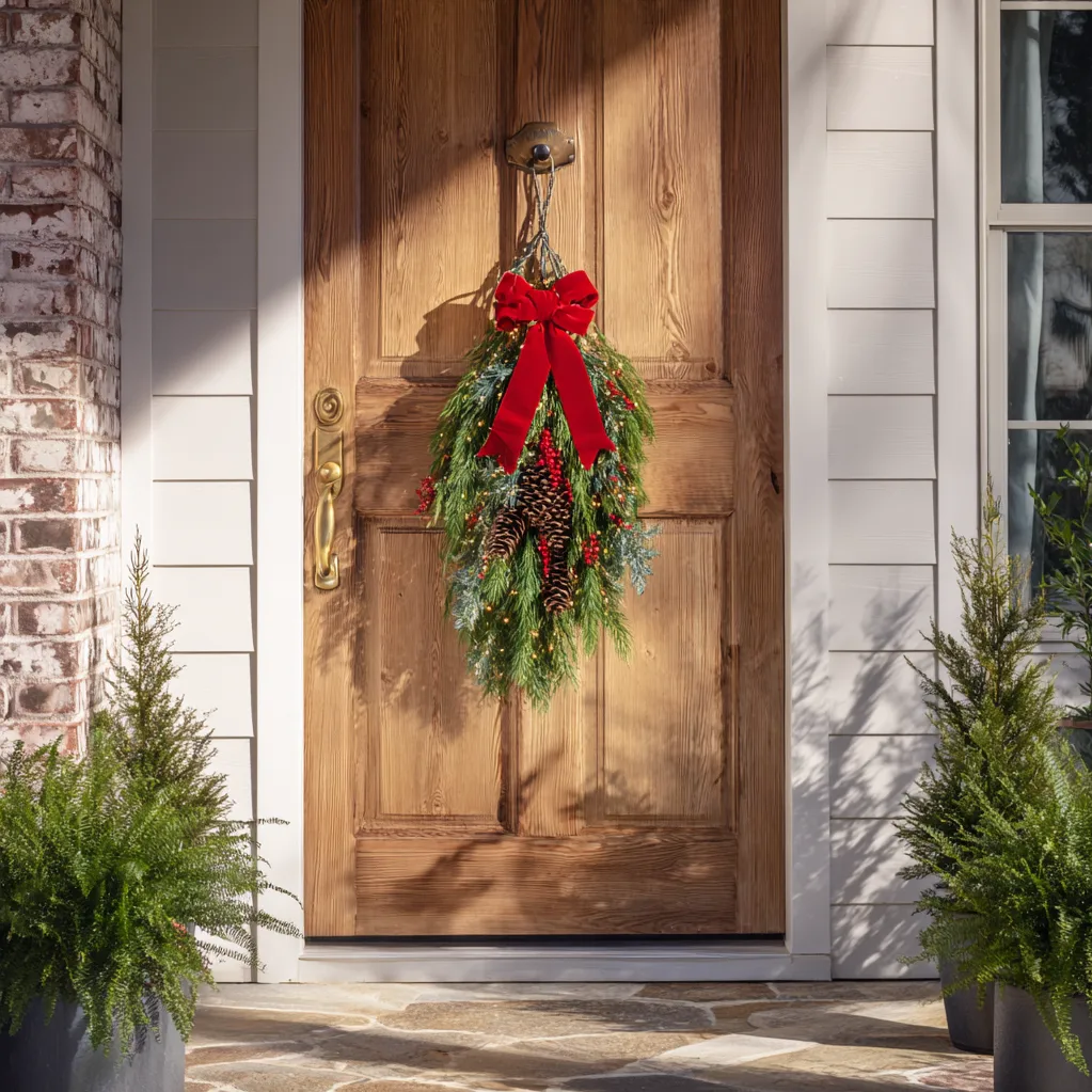 outdoor christmas swag ideas