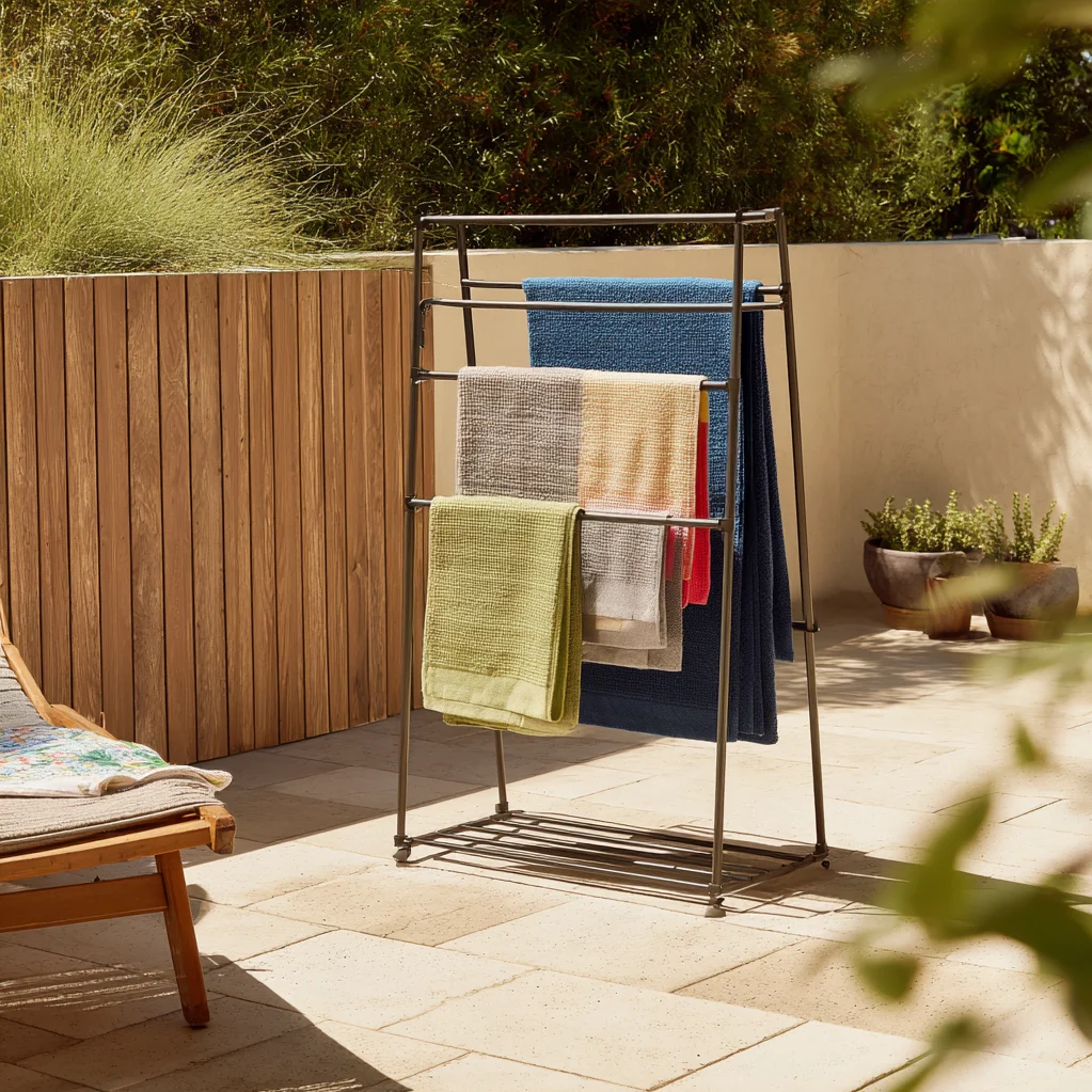 outdoor towel rack ideas