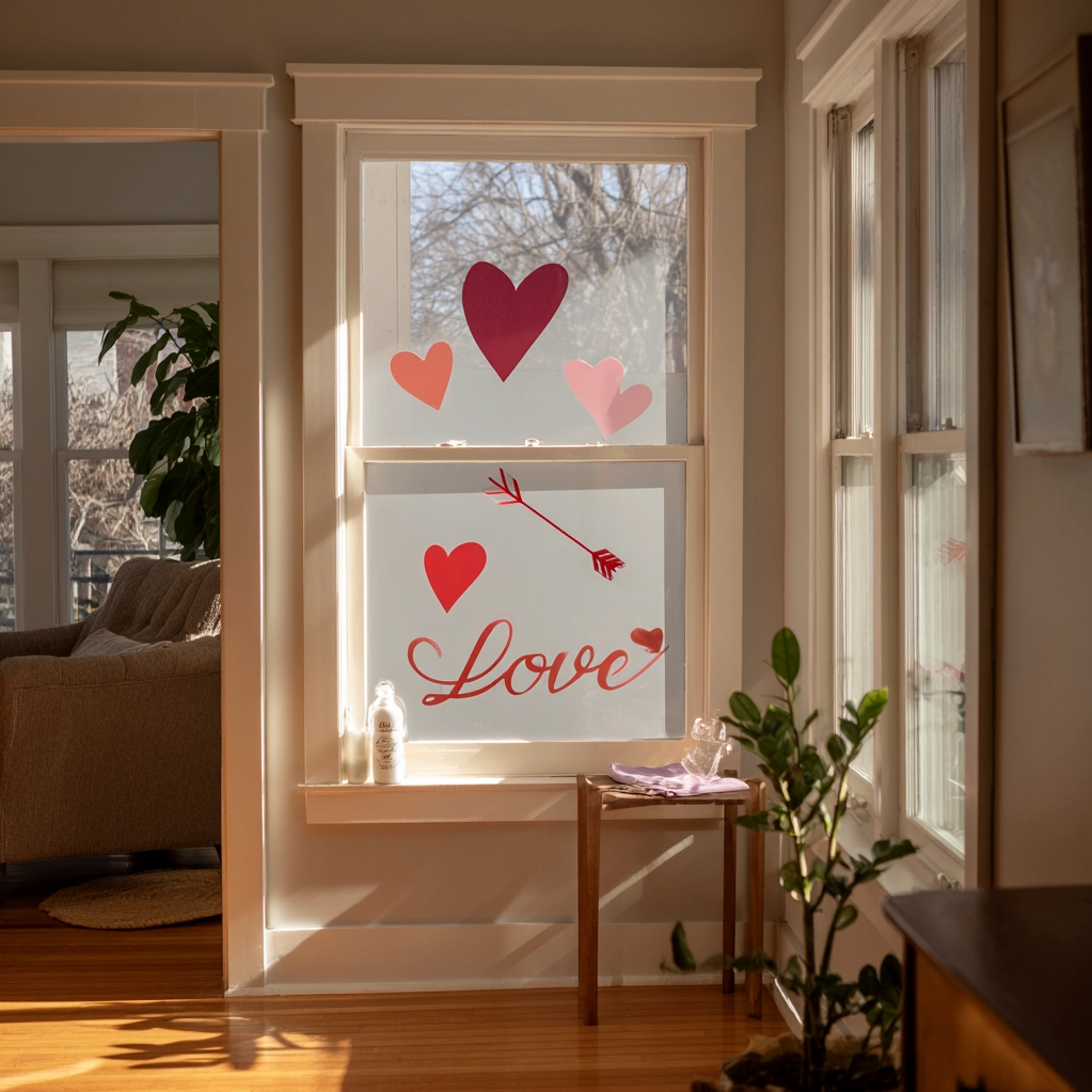 valentines window clings