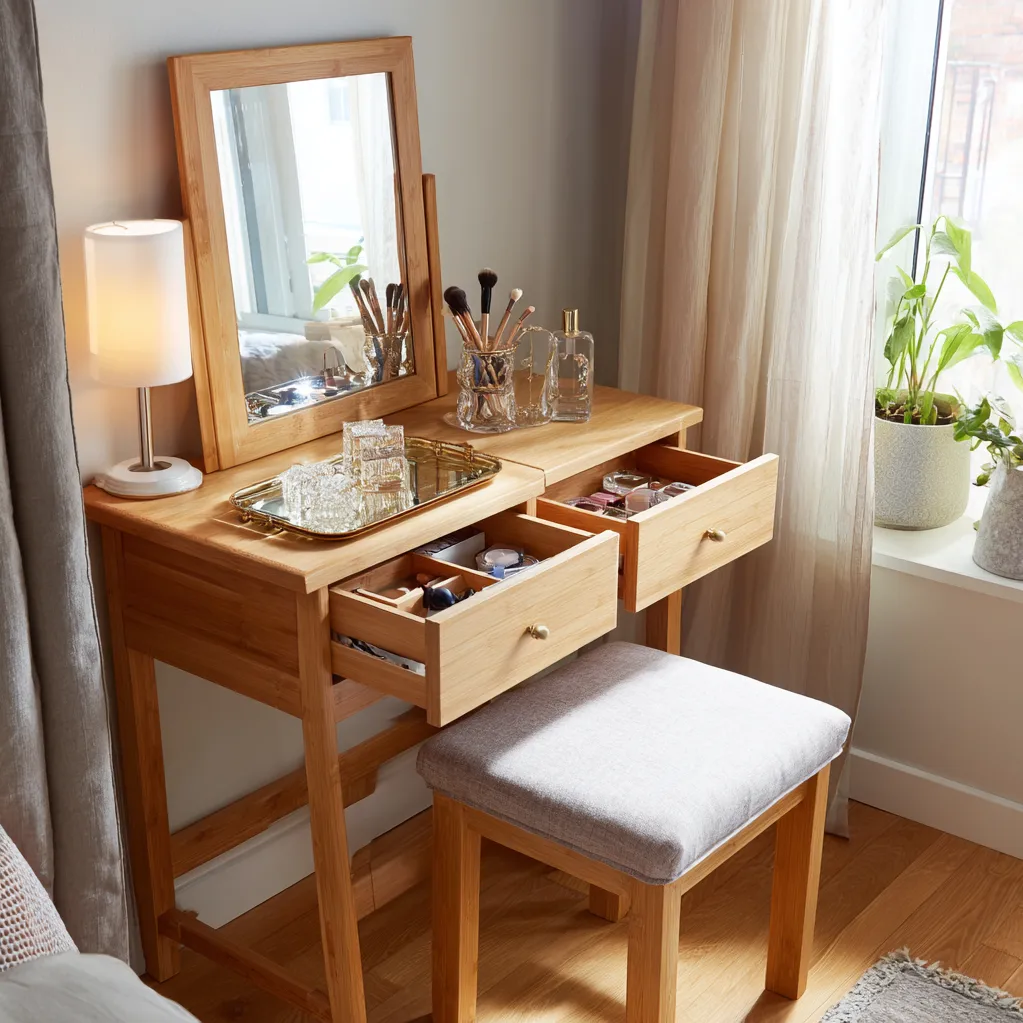 vanity table with drawers
