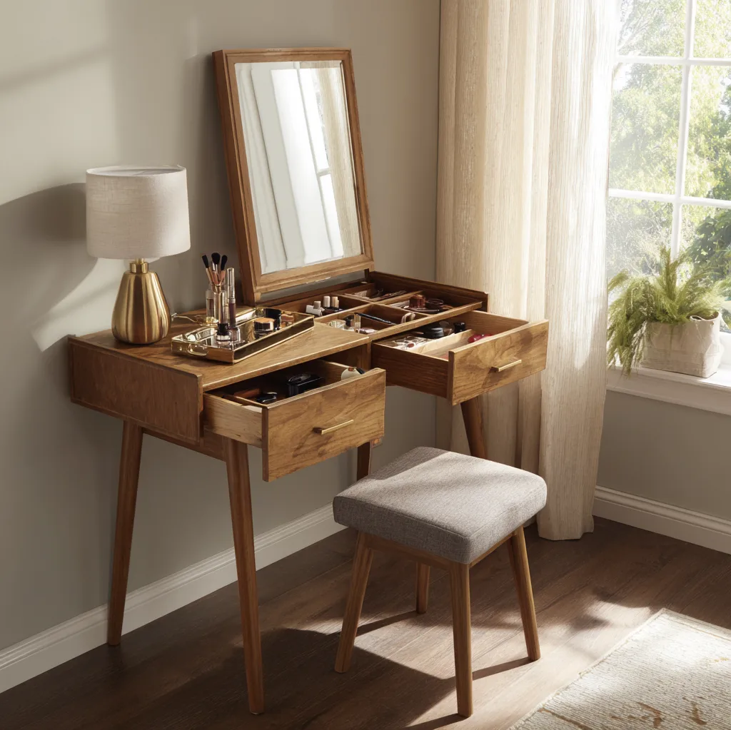 vanity table with drawers
