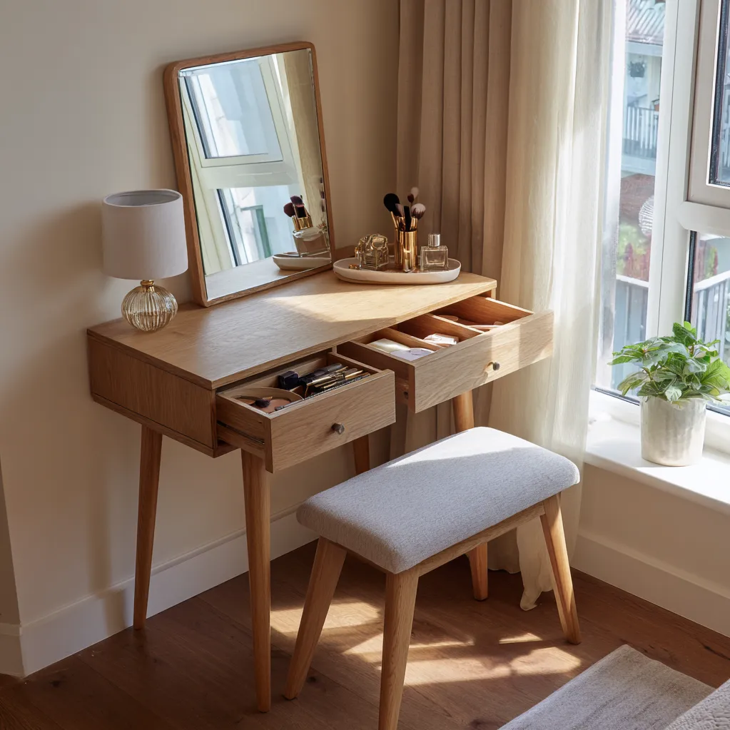 vanity table with drawers