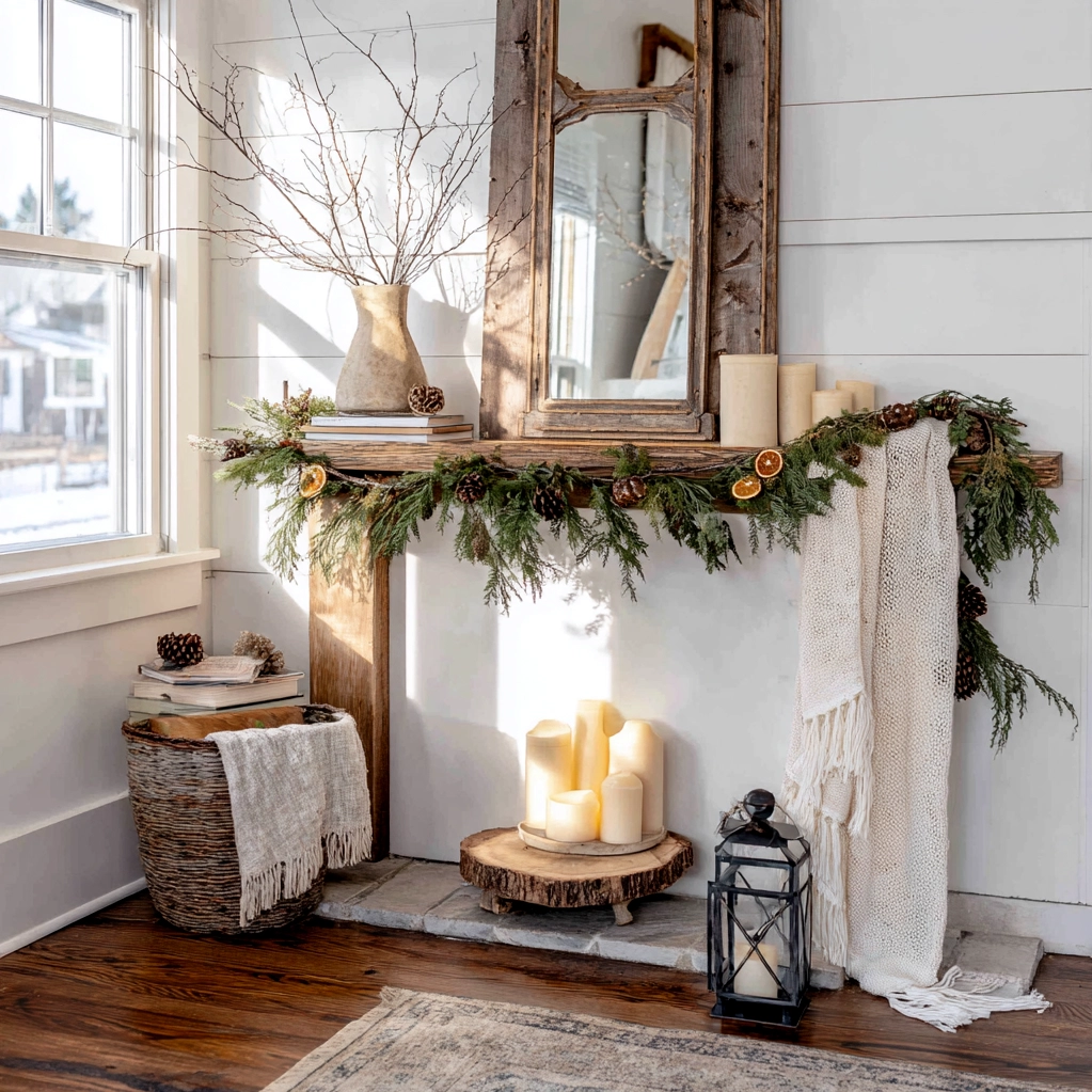 winter mantel decorating ideas farmhouse