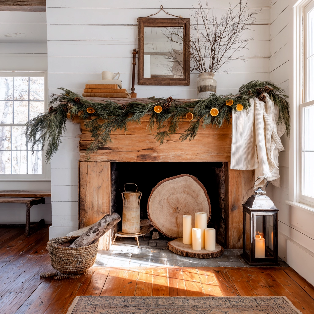 winter mantel decorating ideas farmhouse