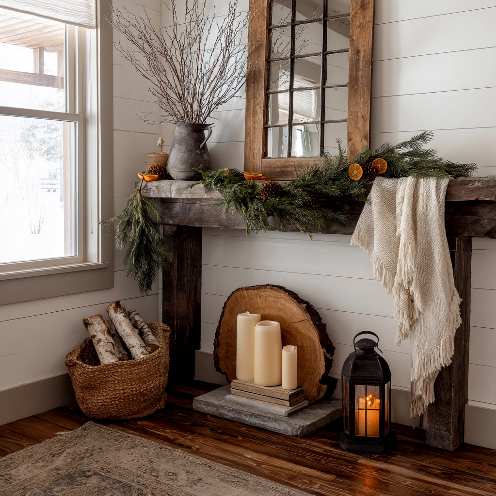 winter mantel decorating ideas farmhouse