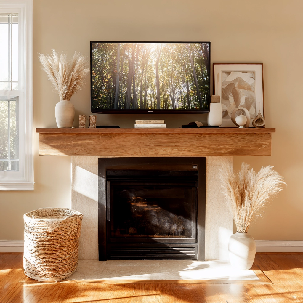 mantle decorating ideas with tv above